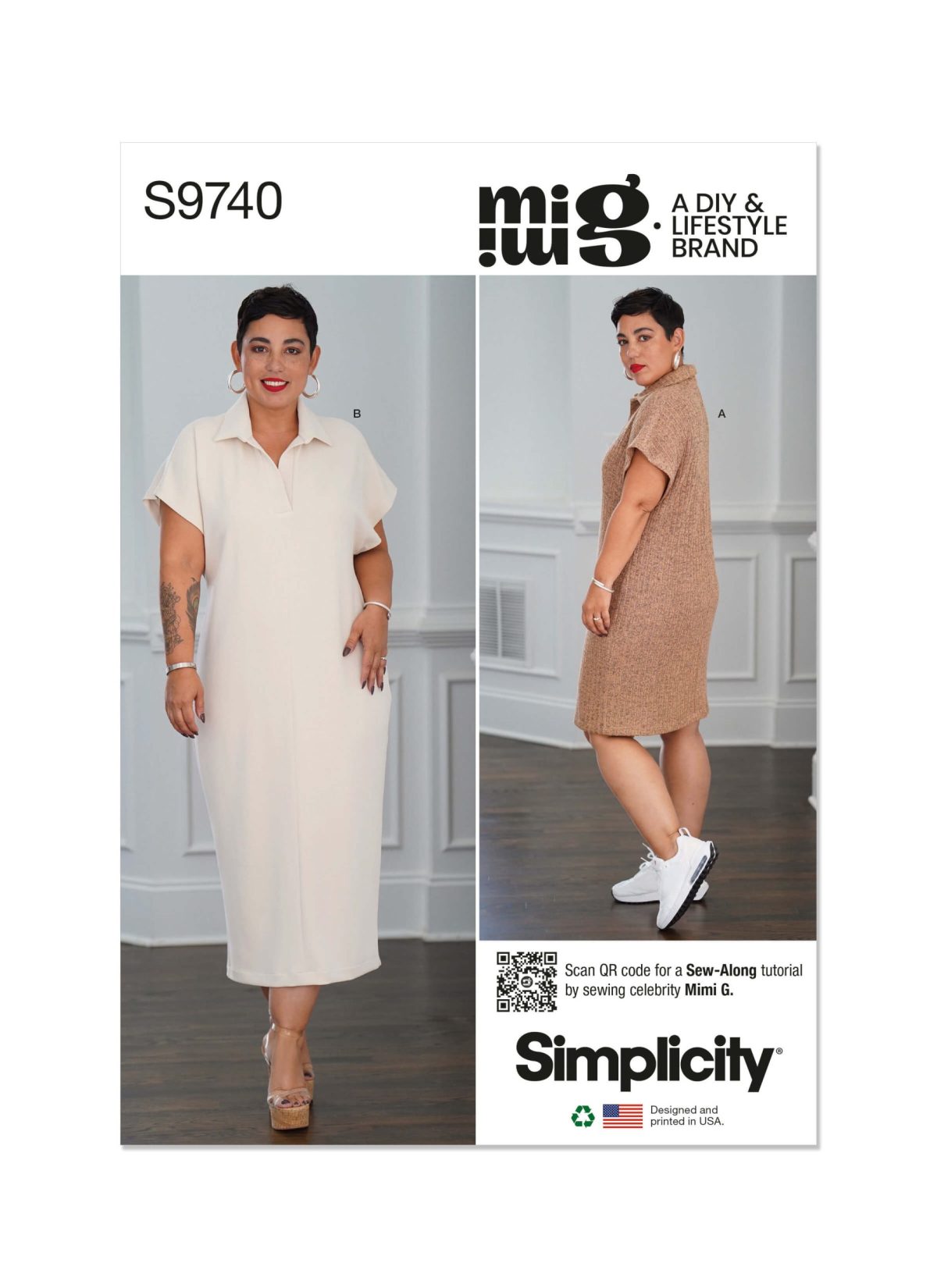 Simplicity Sewing Pattern S9740 Misses' Knit Dress in Two Lengths by Mimi G Style