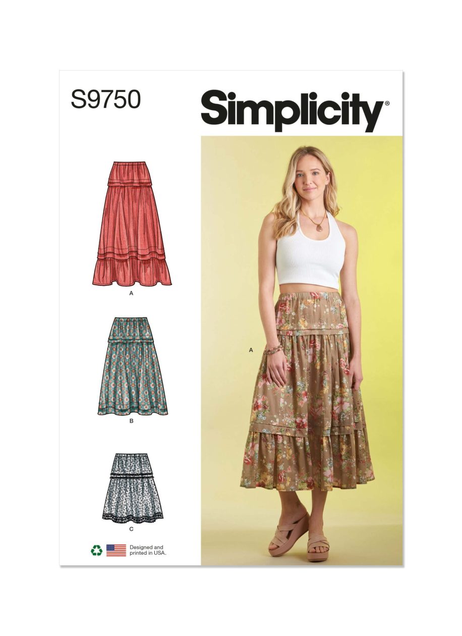Simplicity Sewing Pattern S9750 Misses' Skirt in Three Lengths