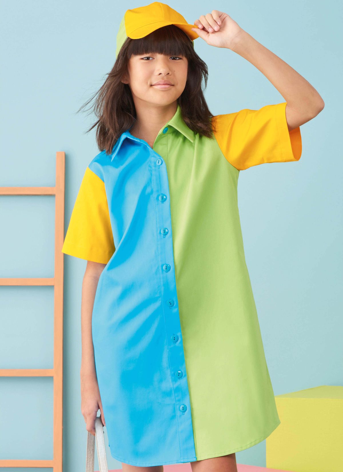 Simplicity Sewing Pattern S9763 Girls' Shirtdresses, Shirts and Hat