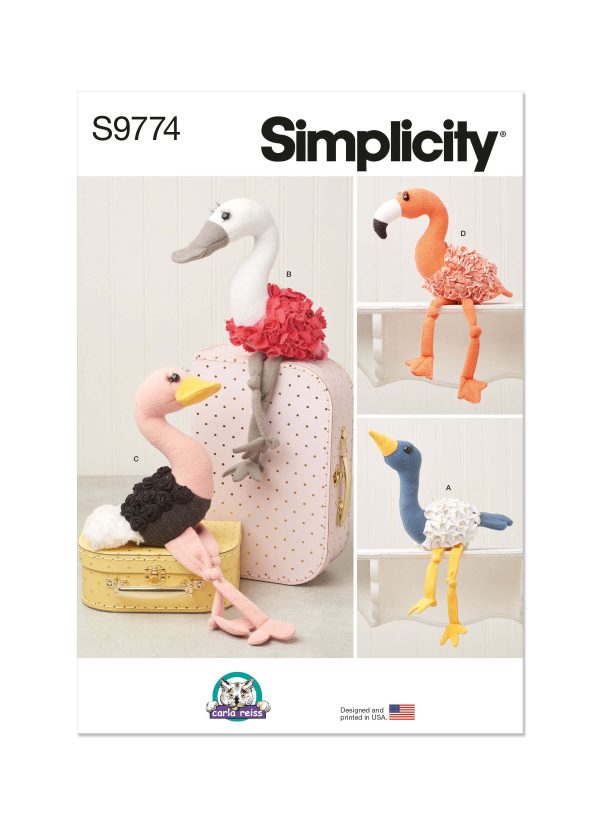 Simplicity Sewing Pattern S9774 Decorative Plush Birds by Carla Reiss Design