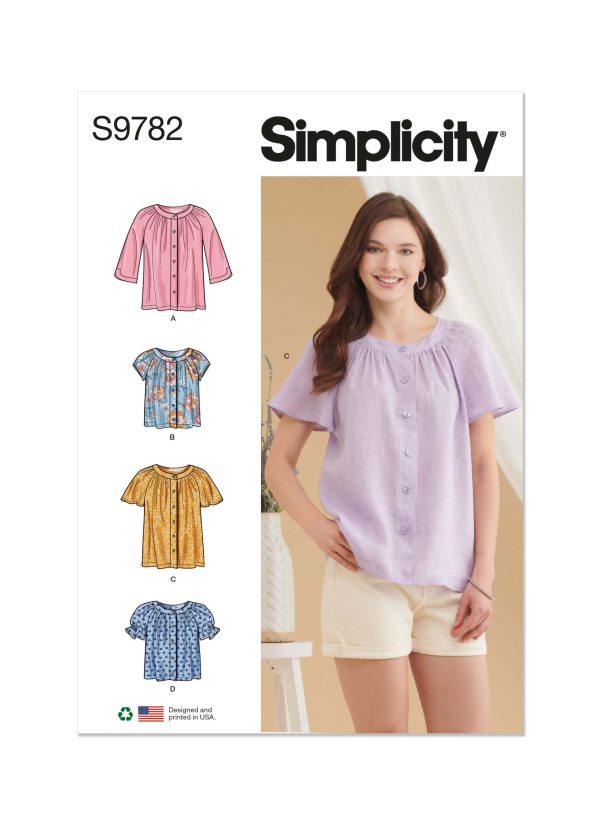 Simplicity Sewing Pattern S9782 Misses' Tops