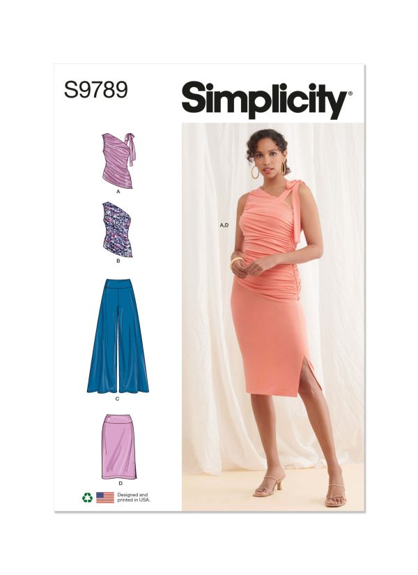 Simplicity Sewing Pattern S9789 Misses Knit Tops, Trousers and Skirt