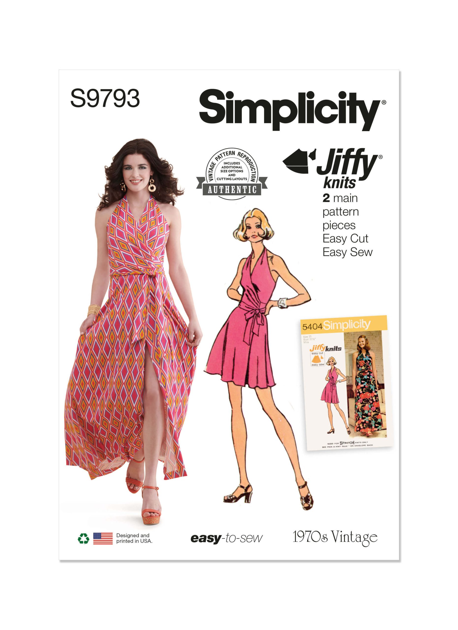 Simplicity Sewing Pattern S9793 Misses' Knit Front-Wrap Halter
