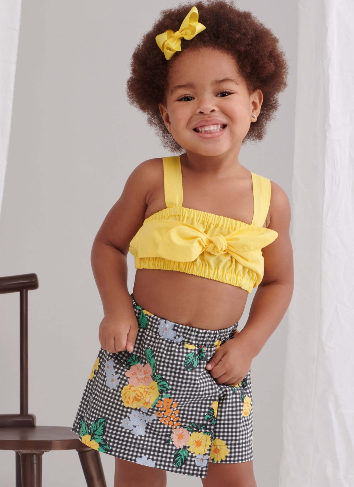 Simplicity Sewing Pattern S9797 Toddlers' Tops, Skort, Trousers and Hat in Three Sizes
