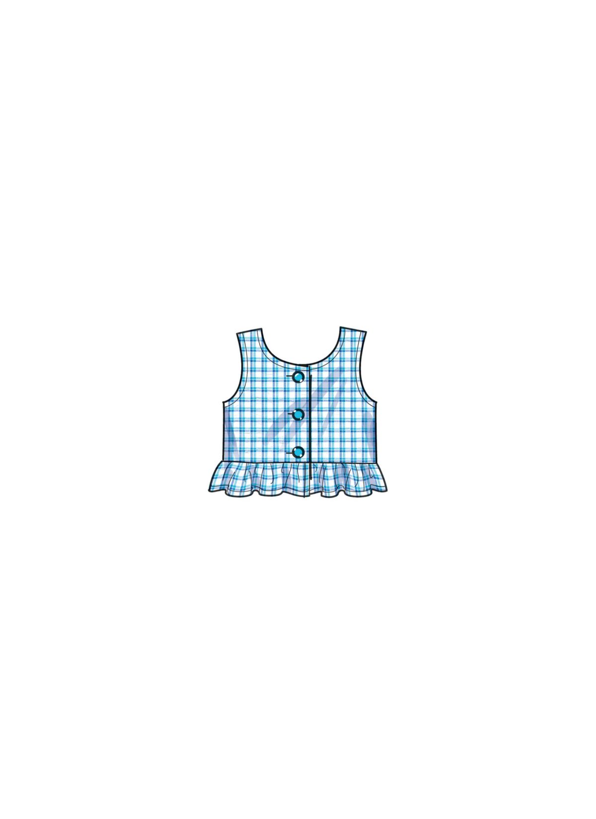 Simplicity Sewing Pattern S9797 Toddlers' Tops, Skort, Trousers and Hat in Three Sizes
