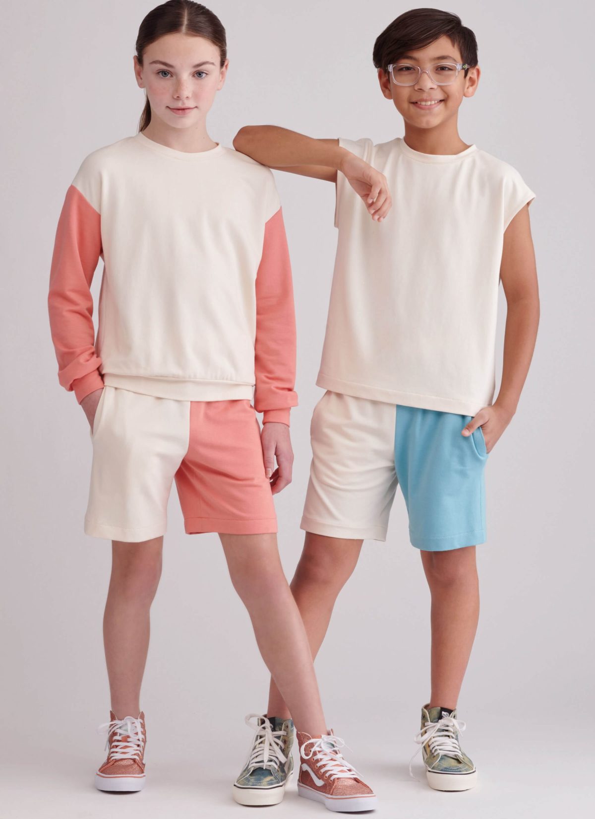 Simplicity Sewing Pattern S9801 Girls' and Boys' Sweatshirts and Shorts