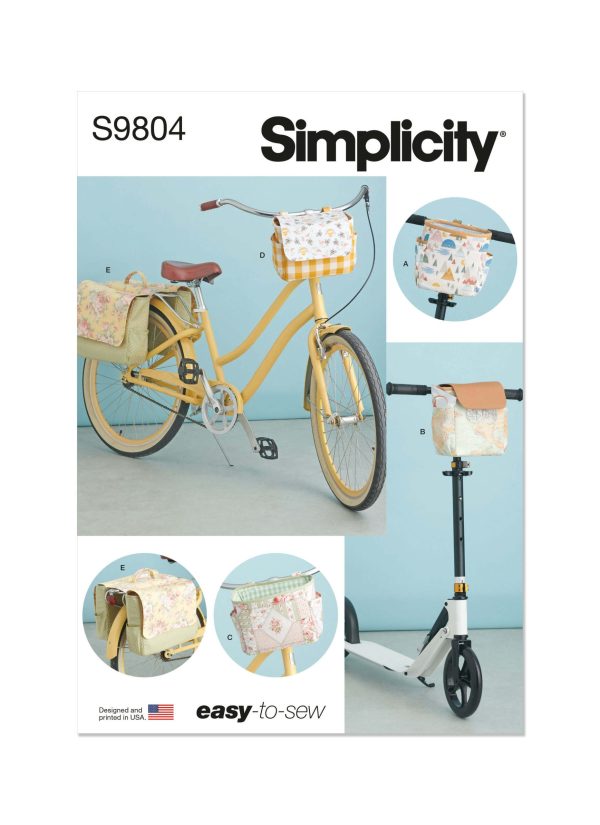 Simplicity Sewing Pattern S9804 Bicycle Baskets, Bags and Panniers