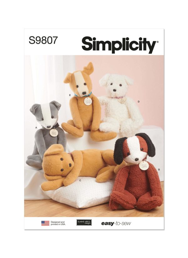 Simplicity Sewing Pattern S9807 Poseable Plush Animals by Elaine Heigl Designs