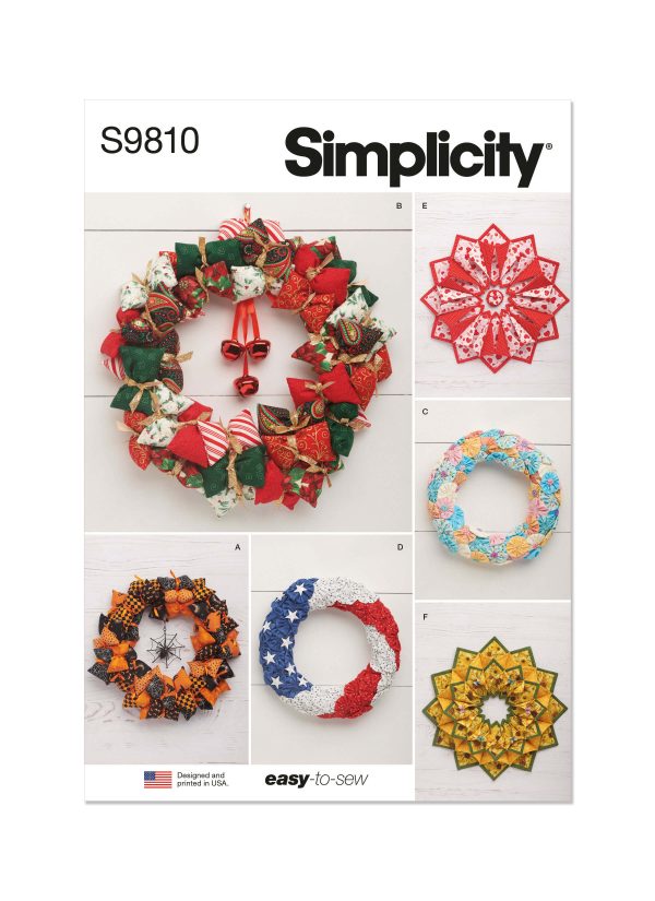 Simplicity Sewing Pattern S9810 Seasonal Wreaths