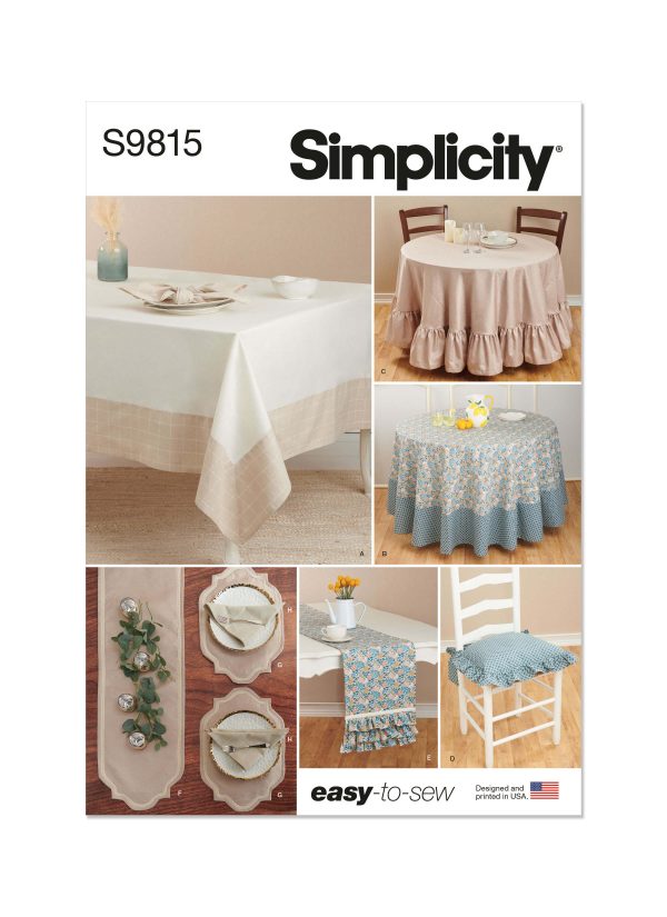 Simplicity Sewing Pattern S9815 Tabletop Décor