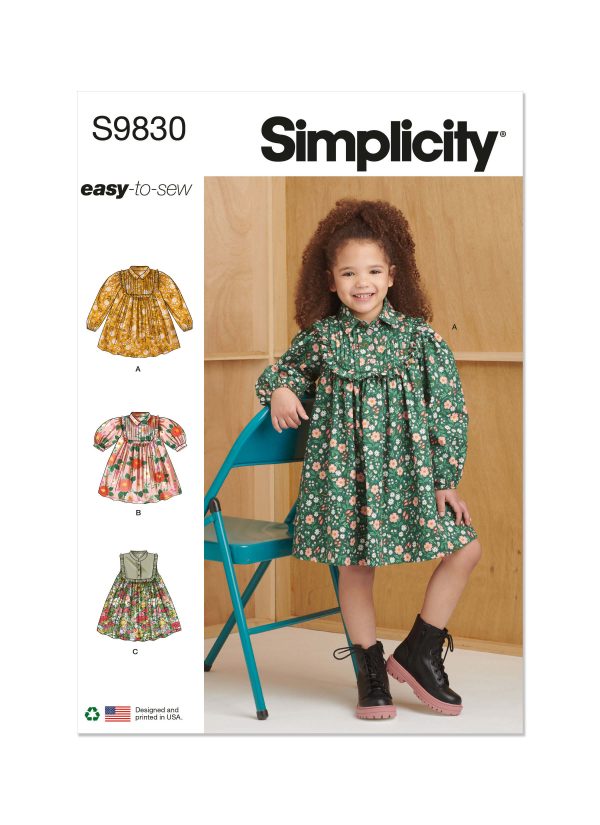 Simplicity Sewing Pattern S9830 Children's Dresses