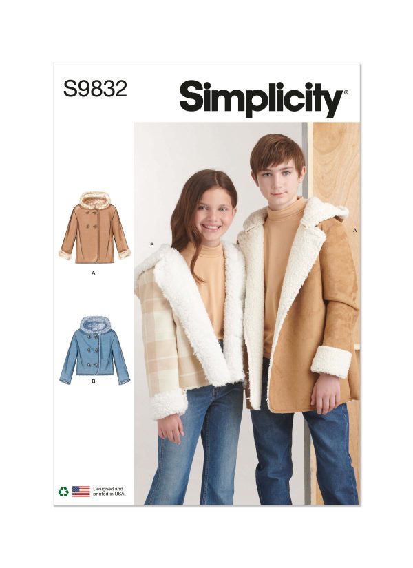 Simplicity Sewing Pattern S9832Girls' and Boys' Jacket In Two Lengths
