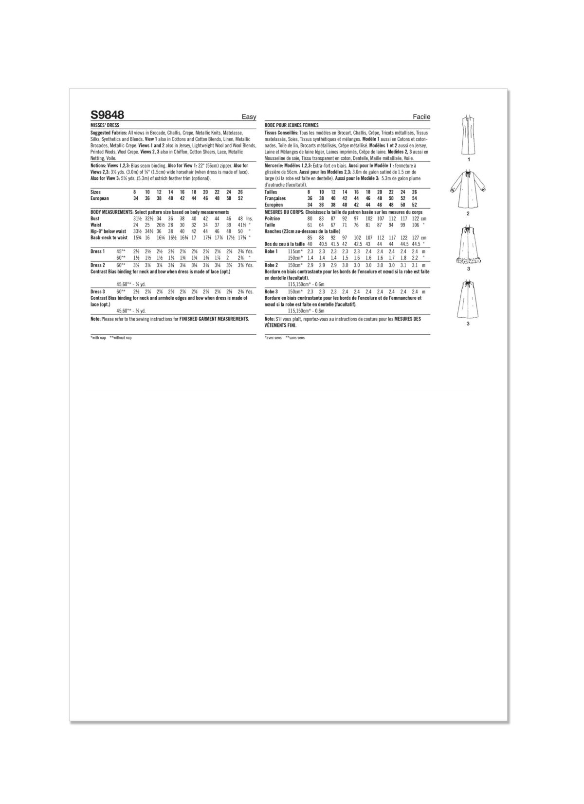 Simplicity Sewing Pattern S9848 Misses' Vintage Dresses