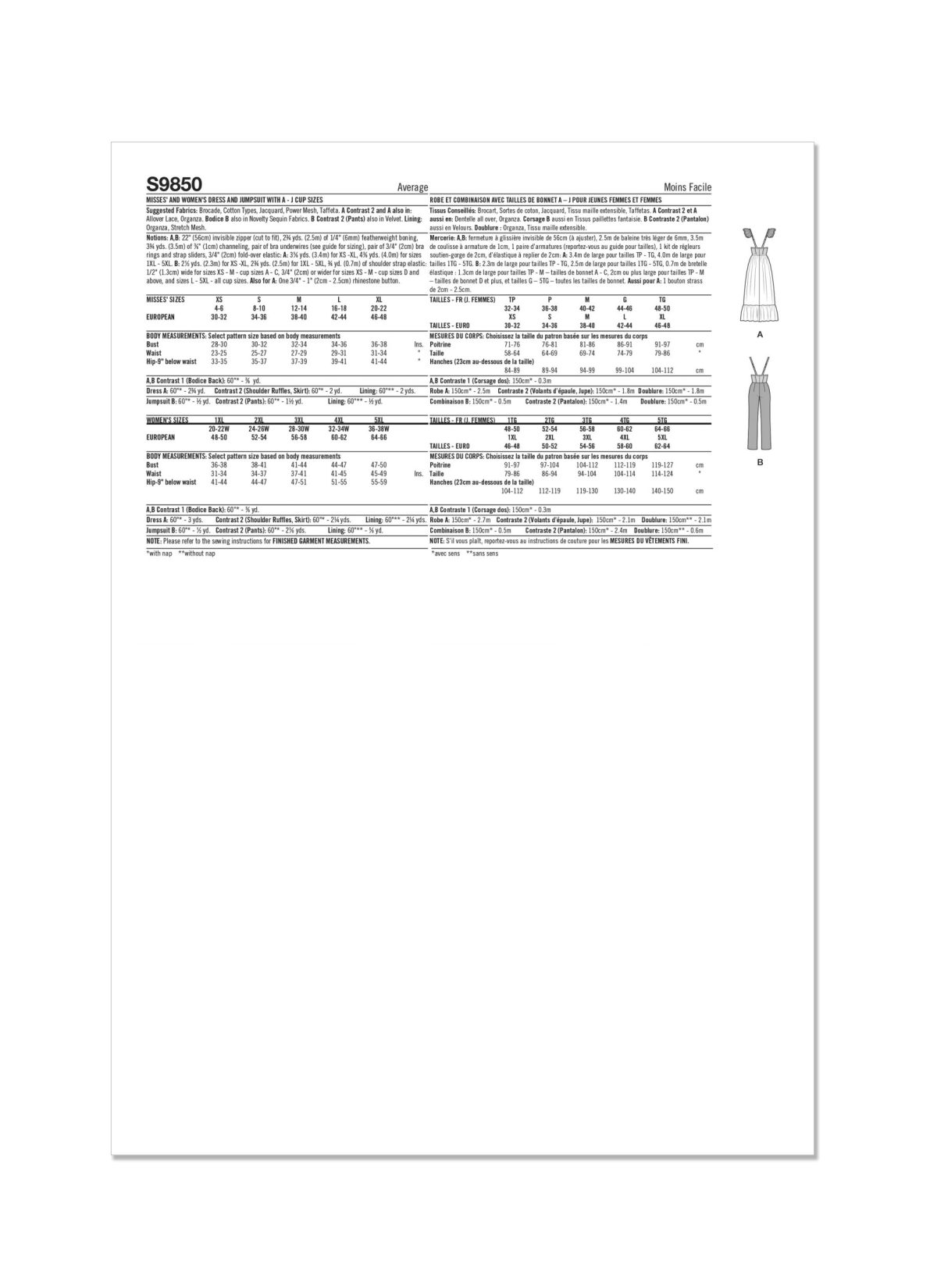 Simplicity Sewing Pattern S9850 Misses' and Women's Dress and Jumpsuit by Madalynne Intimates