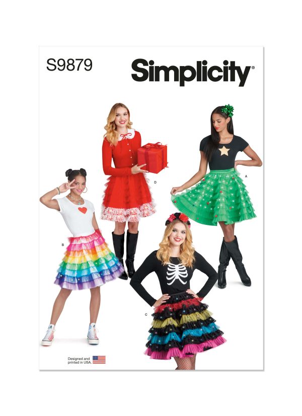 Simplicity Sewing Pattern S9879 Holiday Skirts, Collar and Appliques