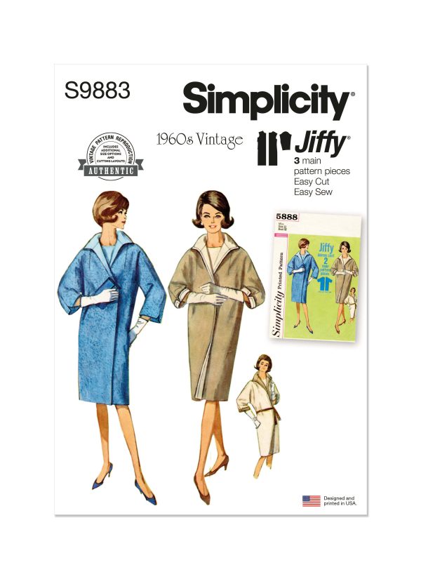 Simplicity Sewing Pattern S9883 Misses' Reversible Coat