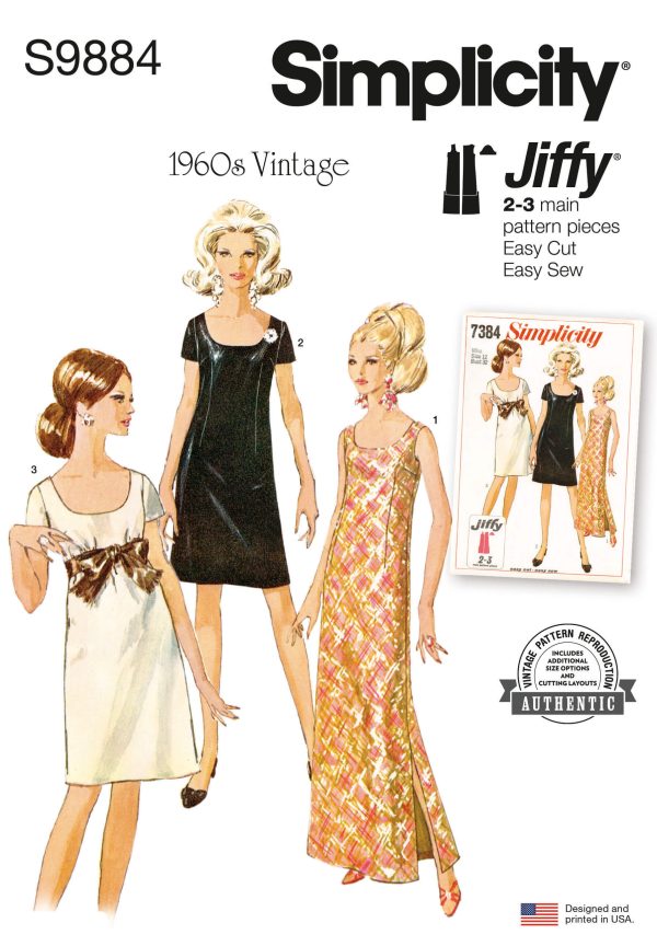 Simplicity Sewing Pattern S9884 Misses' Dress in Two Lengths