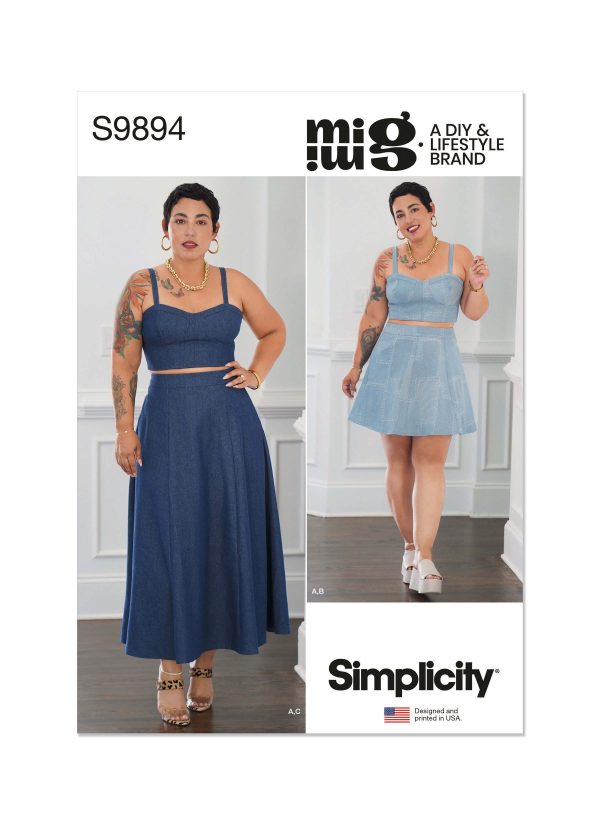 Simplicity Sewing Pattern S9894 Misses' and Women's Top and Skirt in Two Lengths By Mimi G Style