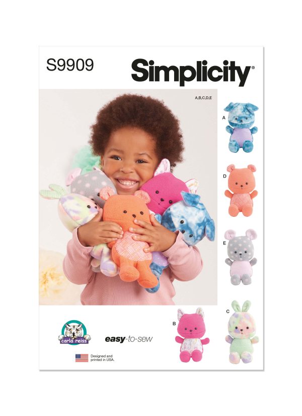 Simplicity Sewing Pattern S9909 Plush Animals By Carla Reiss Design