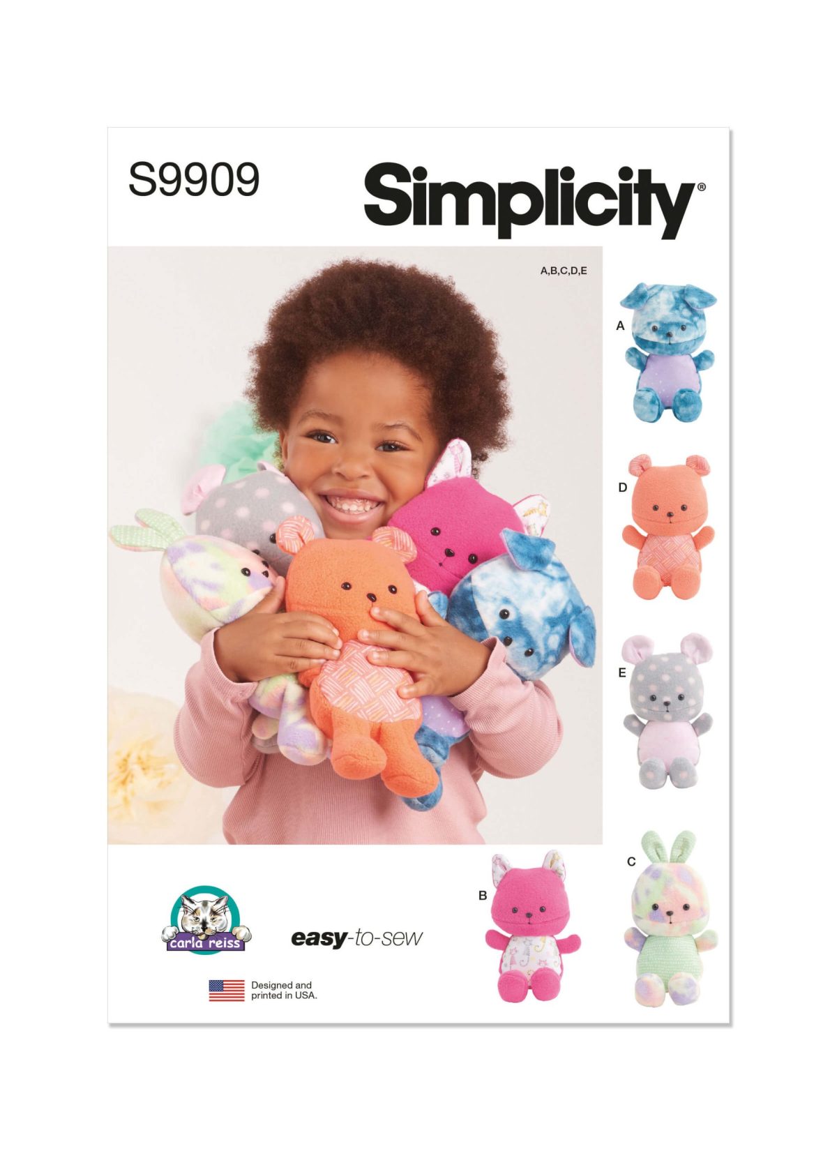 Simplicity Sewing Pattern S9909 Plush Animals By Carla Reiss