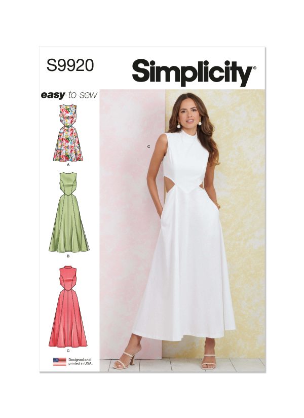 Simplicity Sewing Pattern S9920 Misses' Dress with Neckline and Length Variations