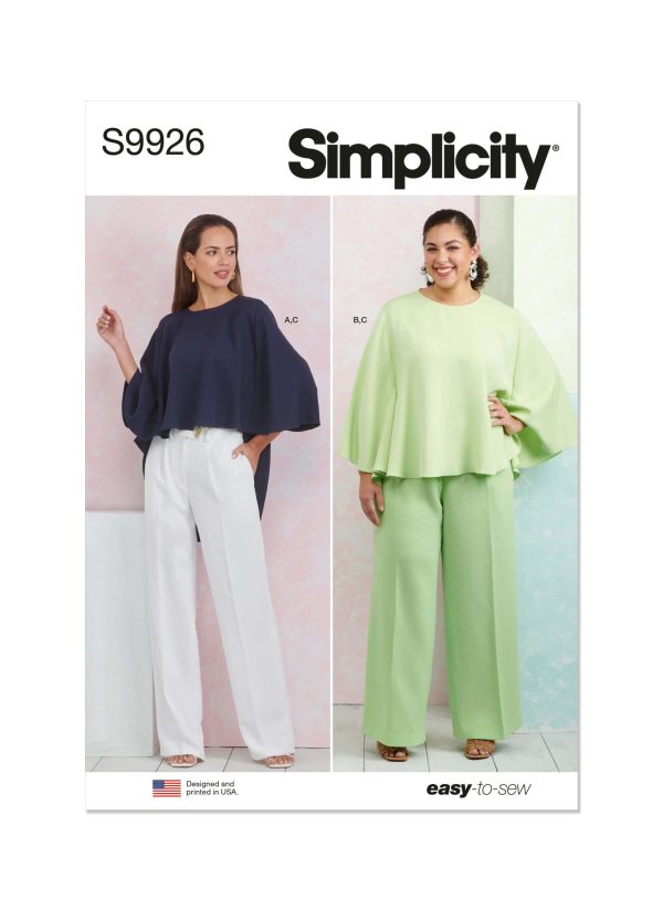 Simplicity Sewing Pattern S9926 Misses' and Women's Tops and Trousers