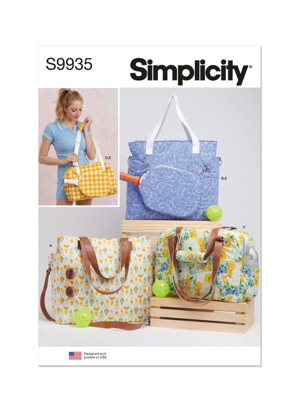Simplicity Sewing Pattern S9935 Totes and Pickleball Paddle Cover