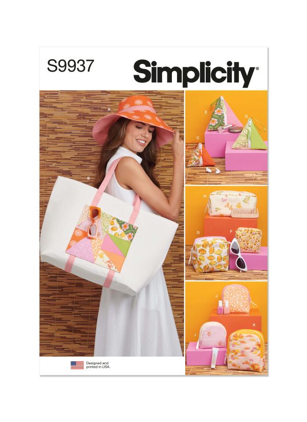 Simplicity Sewing Pattern S9937 Hat, Tote Bag and Zipper Cases