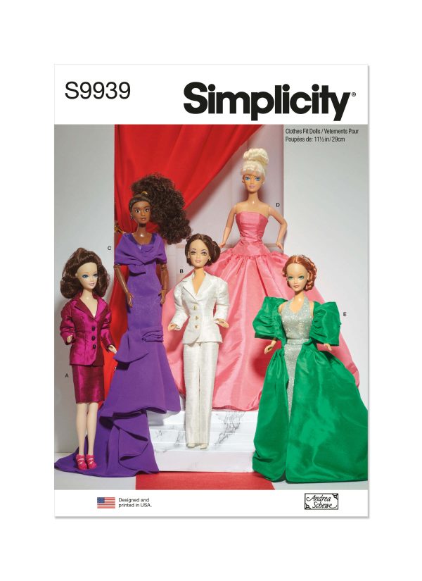 Simplicity Sewing Pattern S9939 111/2" Fashion Doll Clothes by Andrea Schewe Designs