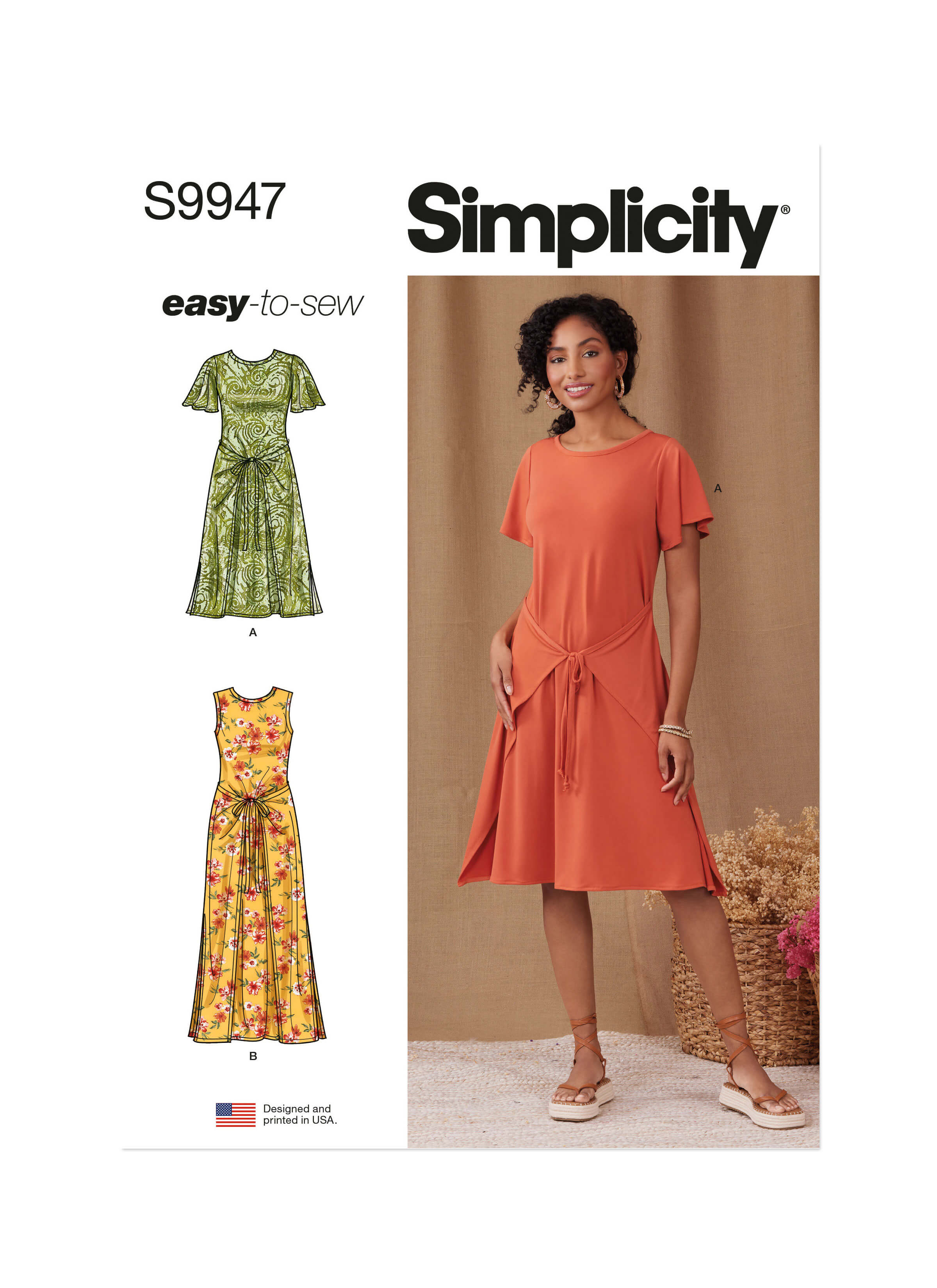 Simplicity Sewing Pattern S9947 Misses' Knit Dress with Sleeve and Length Variations