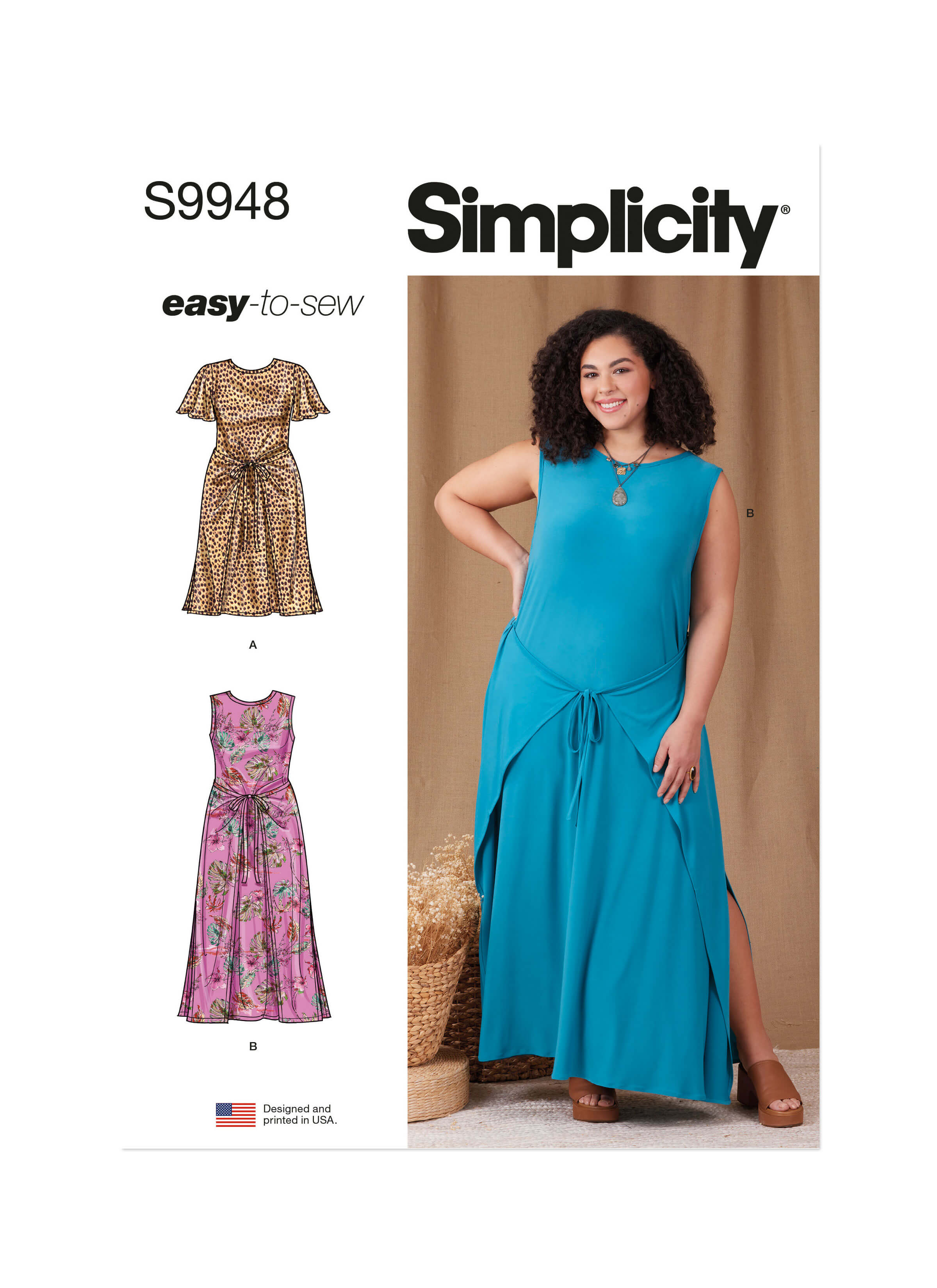 Simplicity Sewing Pattern S9948 Women's Knit Dress with Sleeve and Length Variations