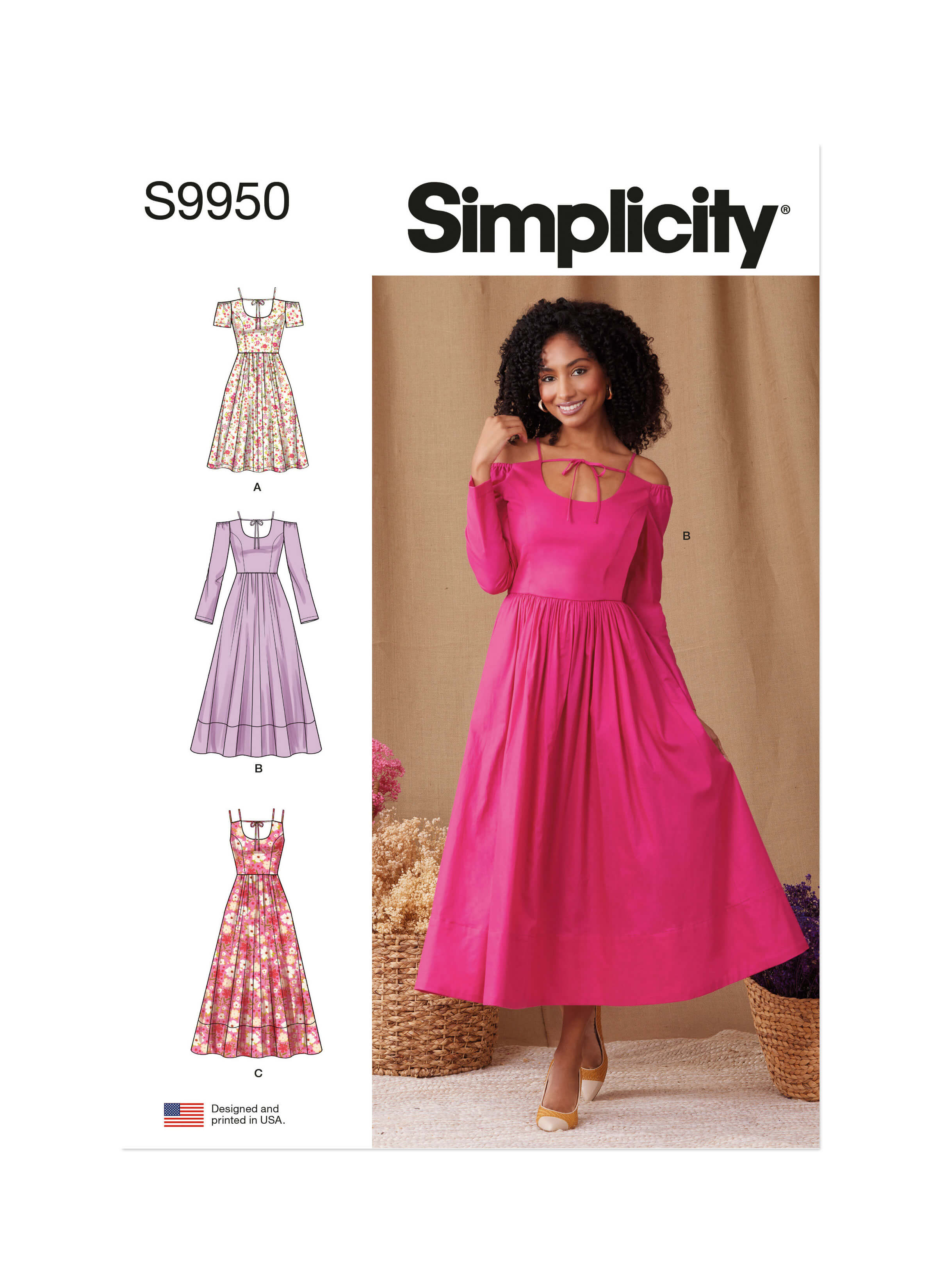 Simplicity Sewing Pattern S9950 Misses' Dress with Sleeve and Length Variations