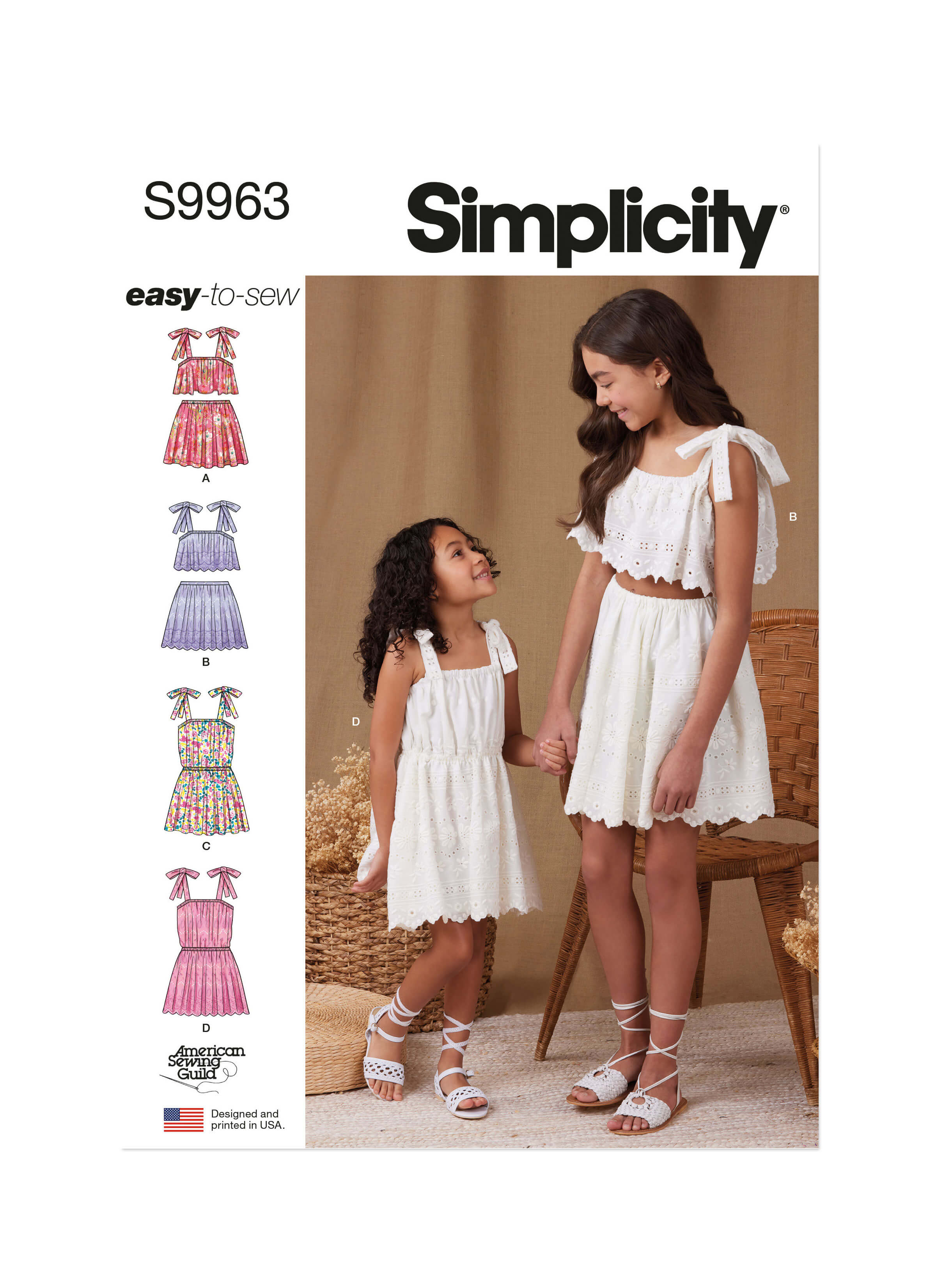 Simplicity Sewing Pattern S9963 Children's and Girls Tops, Skirts, and Dresses