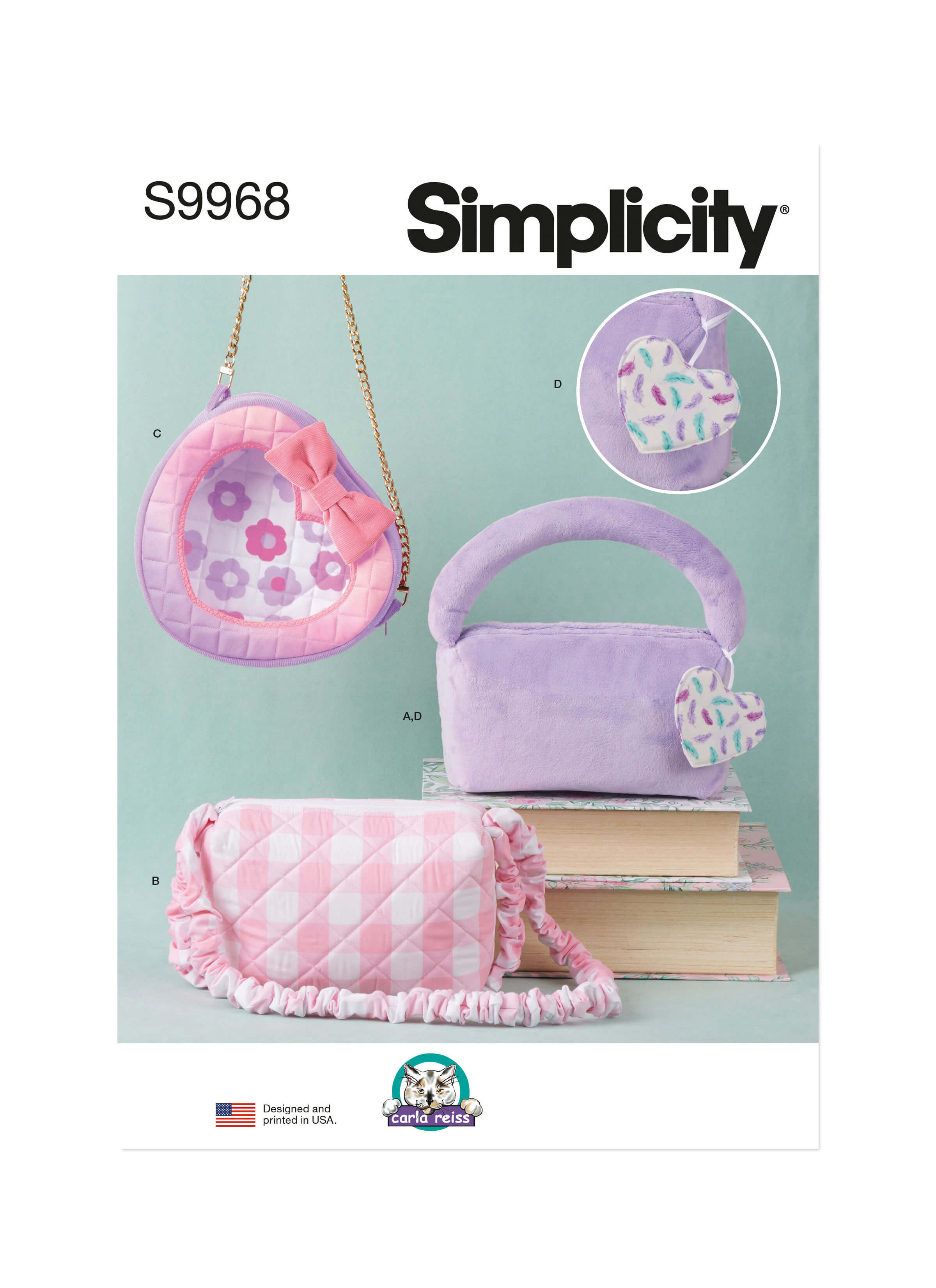 Simplicity Sewing Pattern S9968 Bags and Charm by Carla Reiss Design