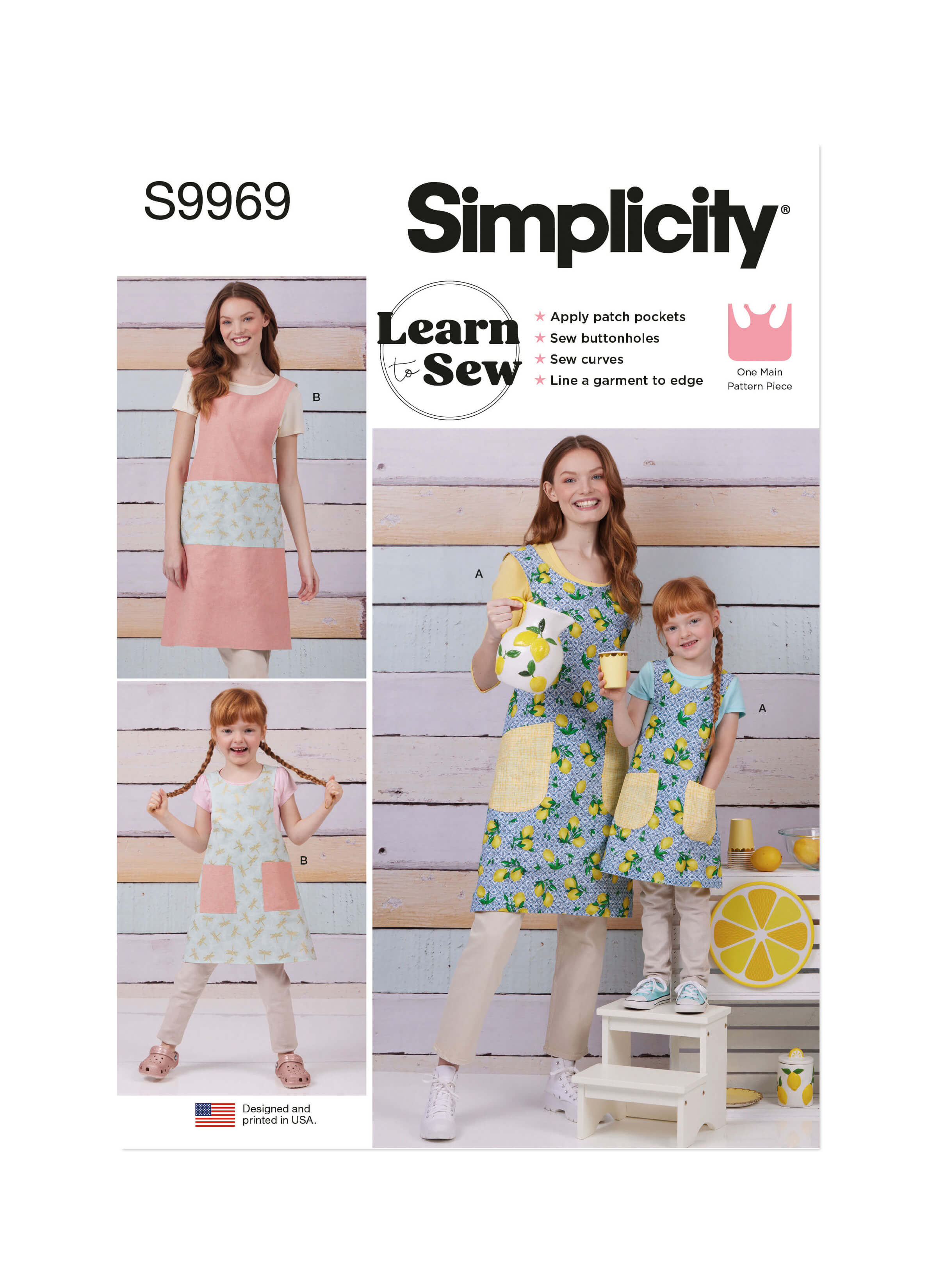 Simplicity Sewing Pattern S9969 Children's and Misses' Reversible Aprons