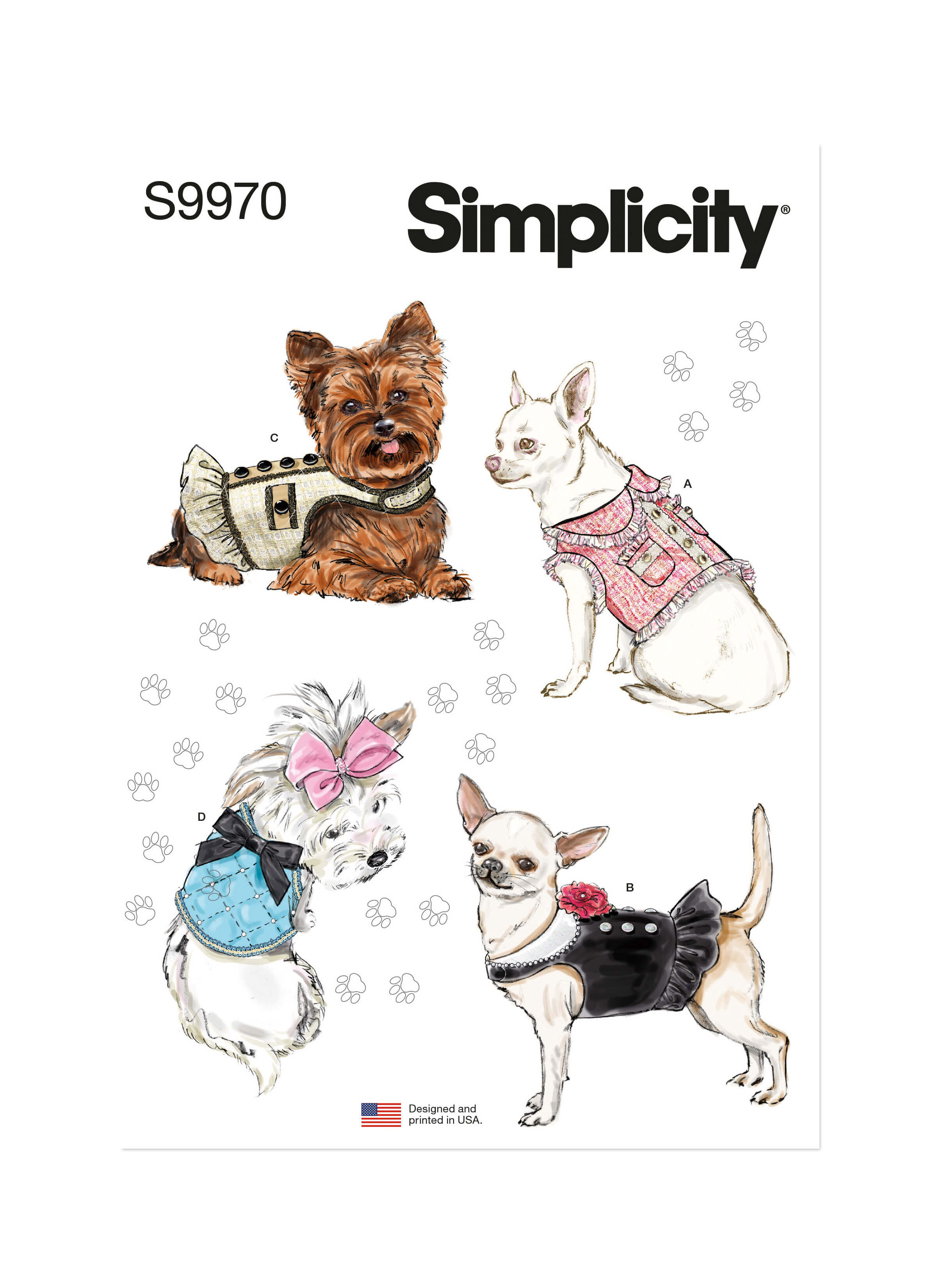 Simplicity Sewing Pattern S9970 Dog Coats