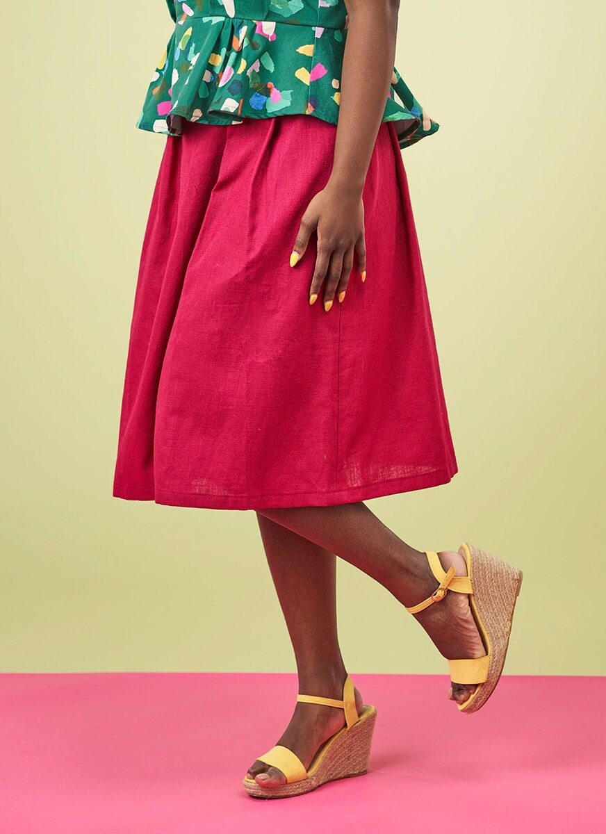 Simply Sewing Fuchsia Midi Skirt PDF Sewing Pattern