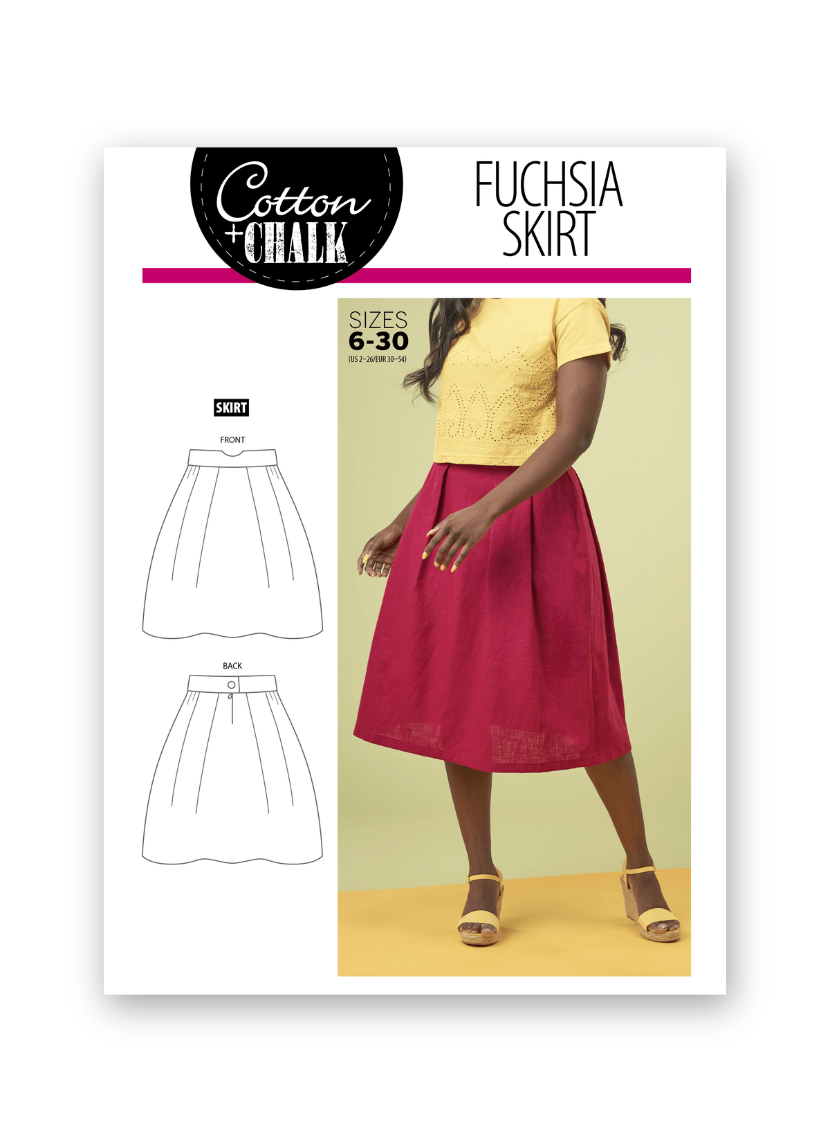 Simply Sewing Fuchsia Midi Skirt PDF Sewing Pattern