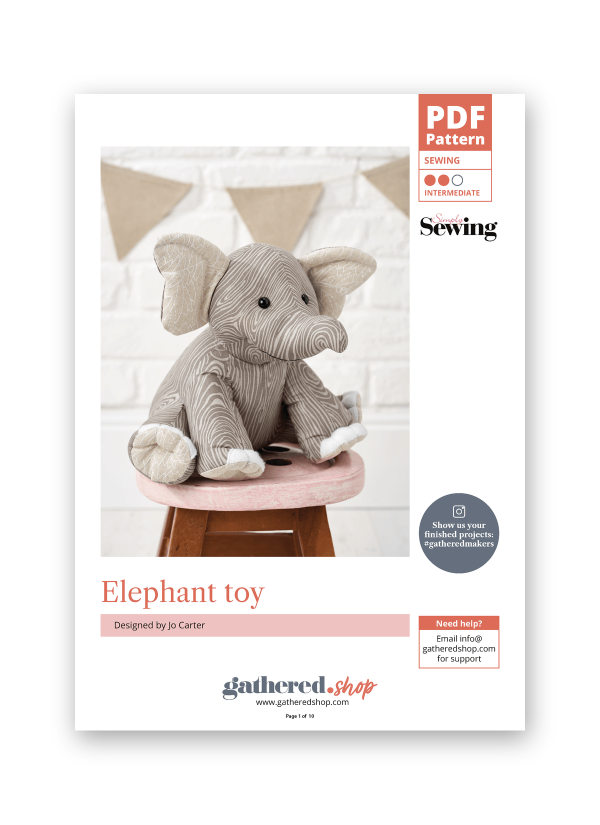 Simply Sewing Elephant Toy PDF Sewing Pattern