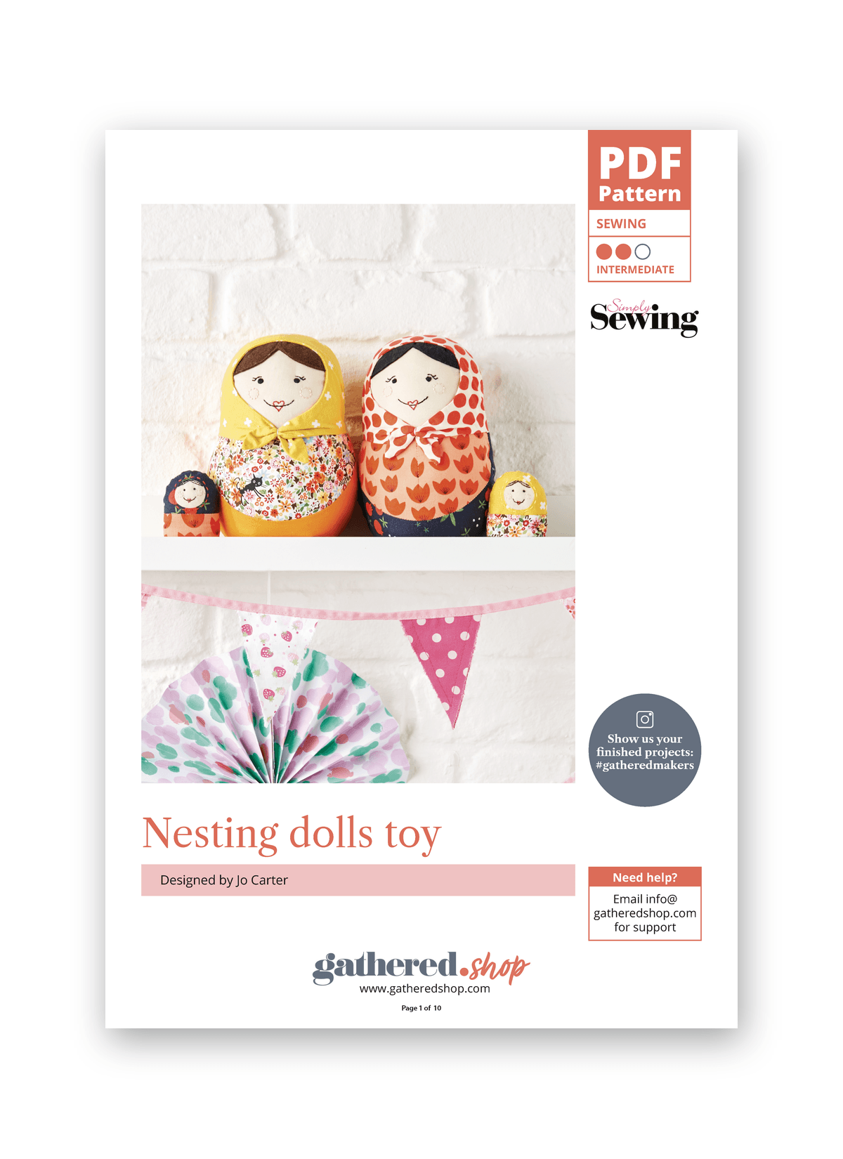 Simply Sewing Nesting Doll Toy PDF Sewing Pattern