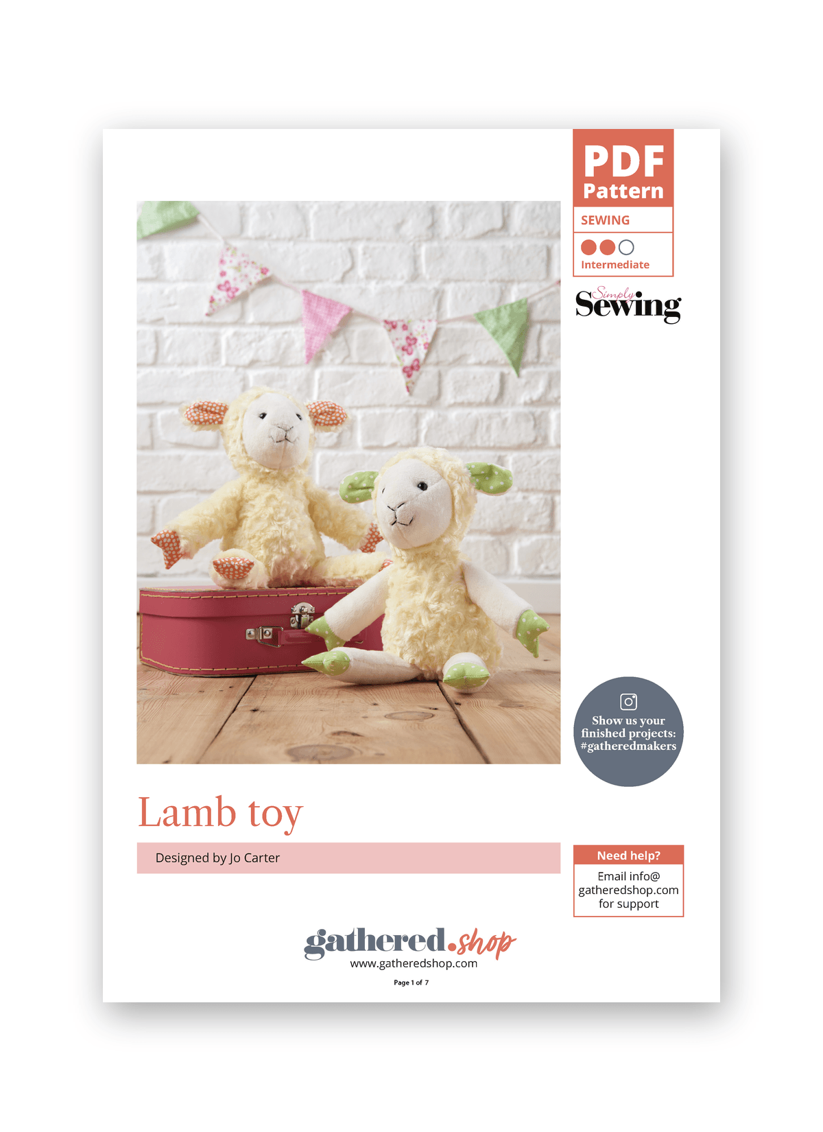 Simply Sewing Lamb Toy PDF Sewing Pattern