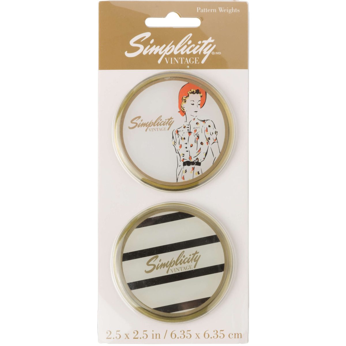SIMPLICITY VINTAGE - PATTERN / PAPER WEIGHTS - LADY STRIPE