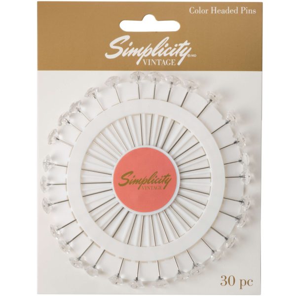 SIMPLICITY VINTAGE RHINESTONE PIN WHEEL - CLEAR