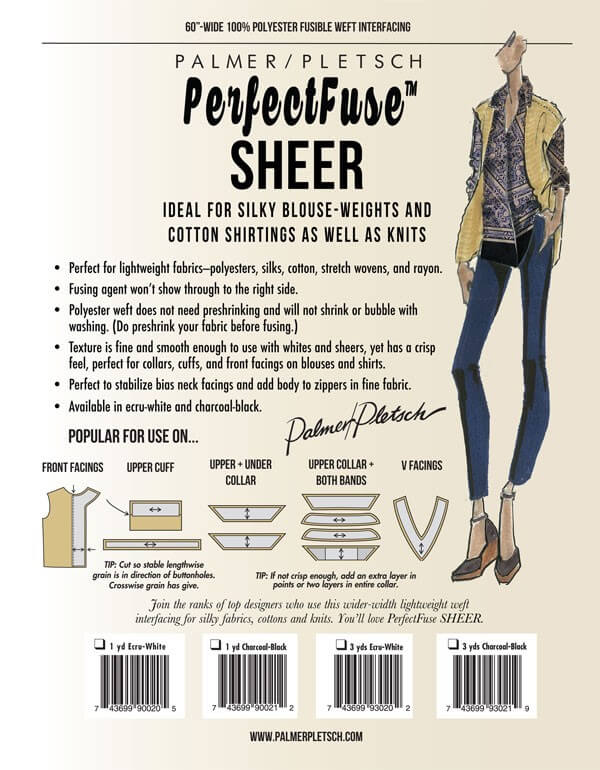 Palmer/Pletsch PerfectFuse Sheer Fusible Interfacing - Charcoal Black