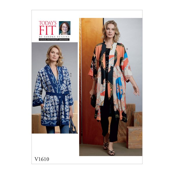 Vogue Patterns V1610 Misses' Kimono-inspired Jacket and Belts