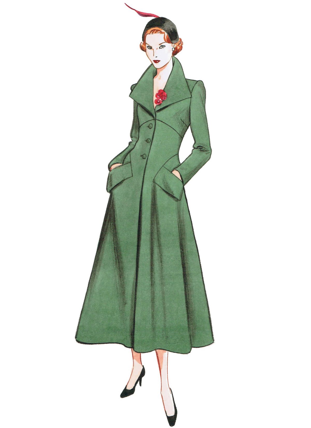 Vogue Patterns V1669 Misses' Coat, 1949 Vintage Vogue