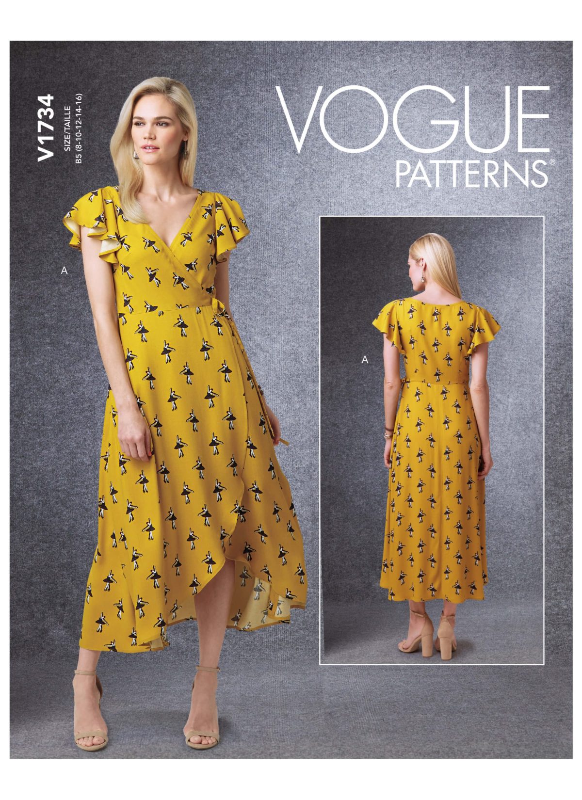 Vogue Patterns V1734 Misses' Wrap Dresses with Ties, Sleeve and Length Variations