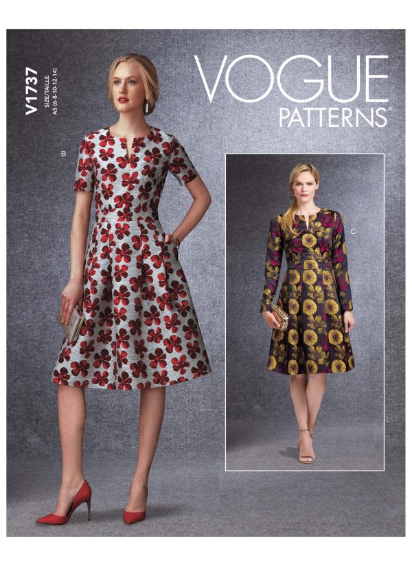 Vogue Patterns V1737 Misses' Fit-And-Flare Dresses with Waistband and Pockets