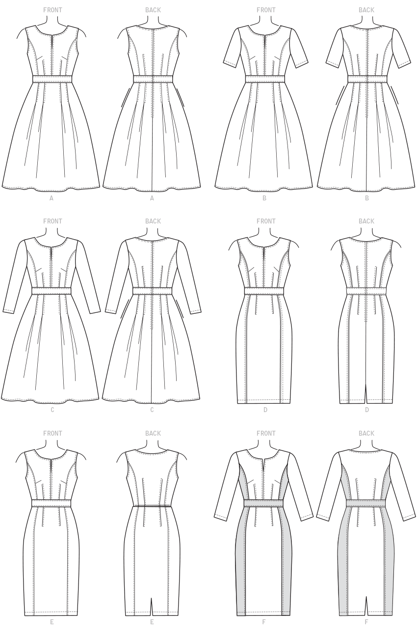 Vogue Patterns V1737 Misses' Fit-And-Flare Dresses with Waistband