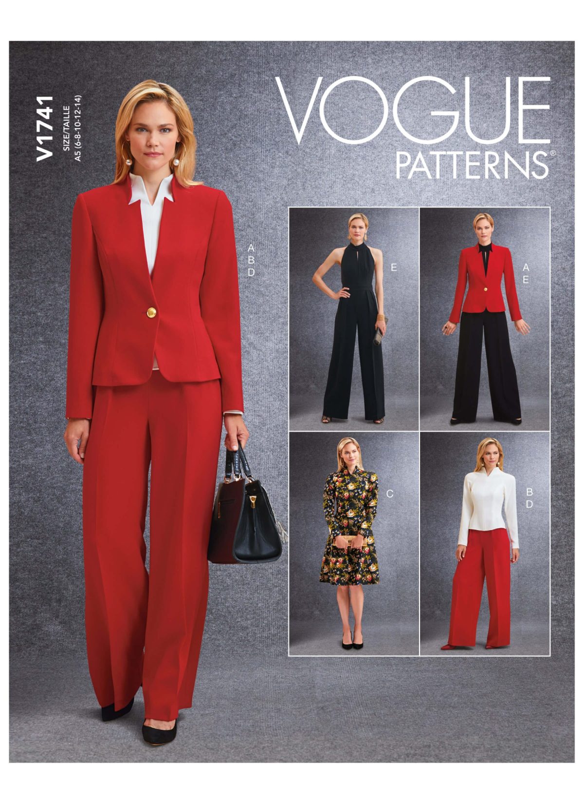 Vogue Patterns V1741 Misses' Jacket, Top, Dress, Trousers and Jumpsuit